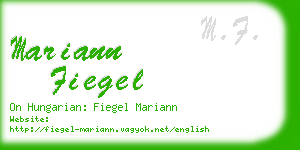 mariann fiegel business card